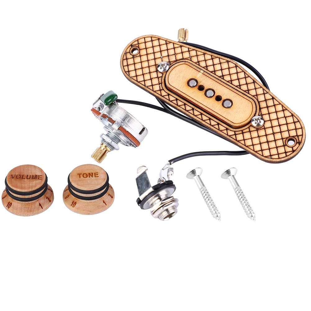 Zhjvihx 3-poliger Tonabnehmer, Gitarren-Tonabnehmer Zigarrenbox-Gitarren-Kit, Tonabnehmerwerkzeug für Zigarren-Box-Gitarrenprofis und Amateure