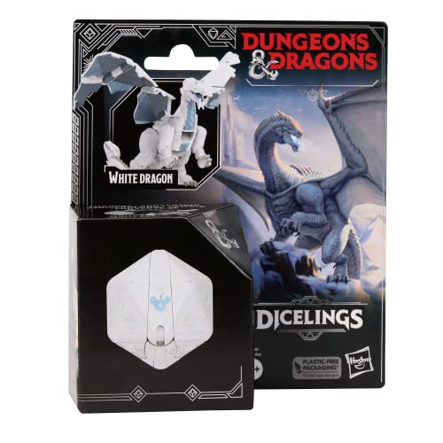 Dungeons & Dragons Dicelings White Dragon Collectible D&D Monster Dice Transforming Giant D20 Actionfiguren Rollenspiel Würfel