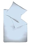 fleuresse 9200 Colours Interlock Jersey Bettwäsche aus 100% Baumwolle, Oekotex Standard 100, blau, 135 x 200 cm