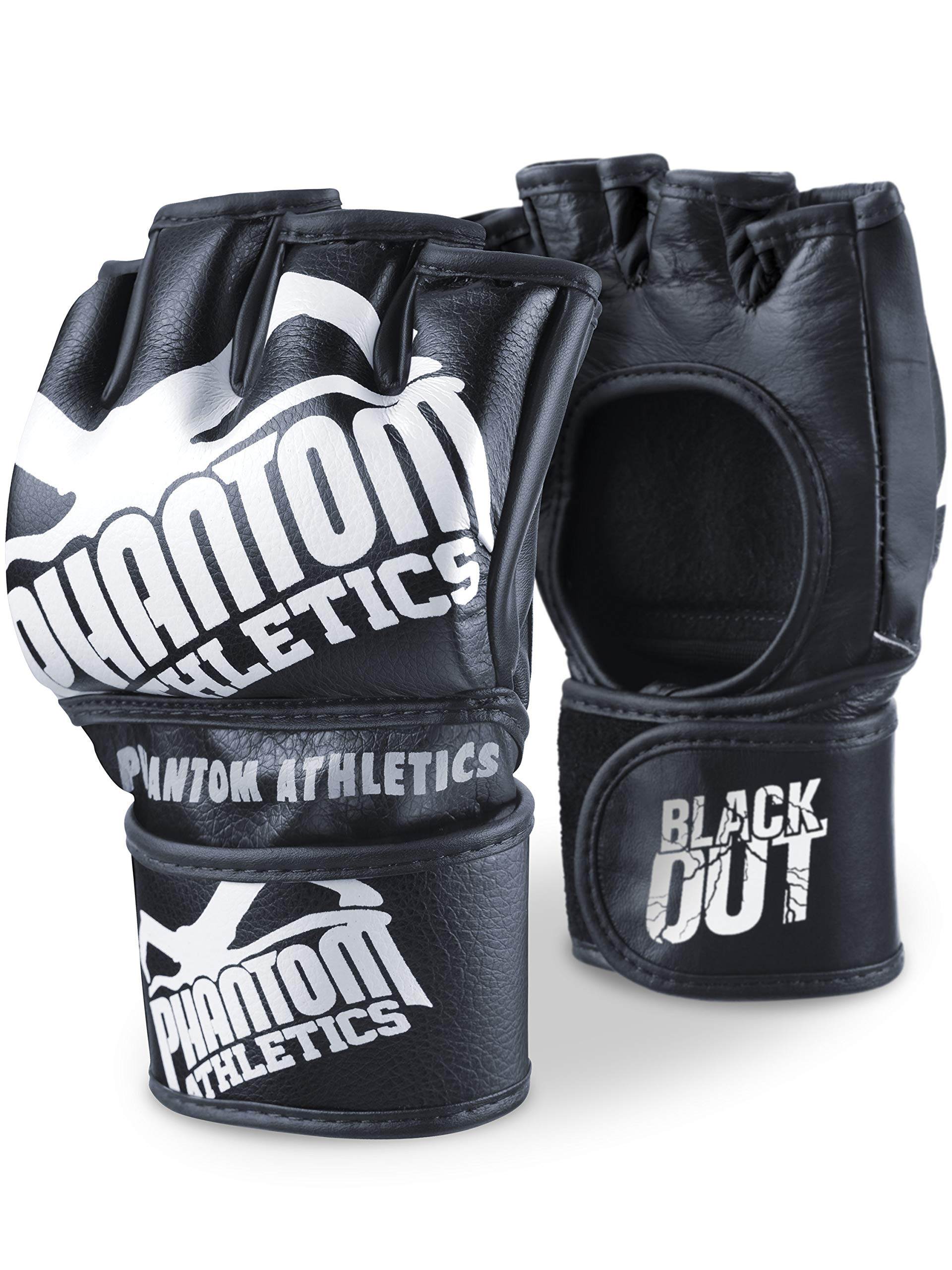 Phantom MMA Handschuhe Blackout | Hochwertige Profi Handschuhe für Kampfsport, Sparring, Sandsack, Pratzen, Boxen, Training, Freefight