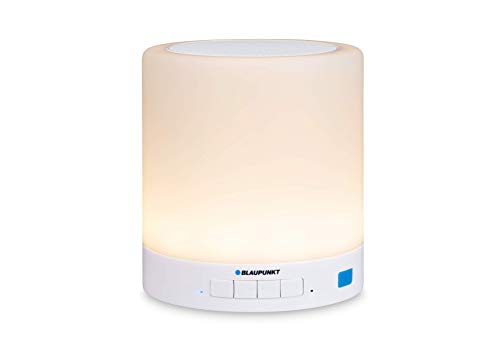 BLAUPUNKT BTL 100 Bluetooth Lautsprecher mit LED Ambiente-Licht für kabelloses TV/PC/Handy-Streaming weiß