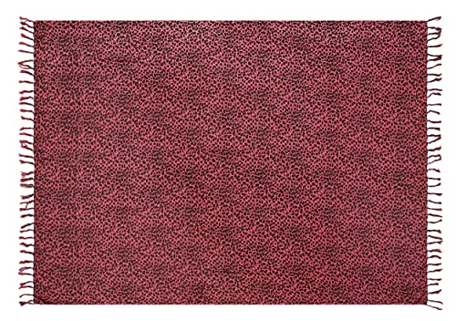 Ciffre Pareo Tuch Sarong - Wickelrock Damen Strand - Strandtuch Blickdicht als Wickeltuch oder - Handtuch und Wickelkleid Saunatuch - Bikini Leopard Rot Töne