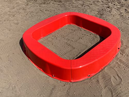 BURI Premium Sandkasten aus Kunststoff 150 x 150 x 20 cm Made in Germany, Farbe:rot