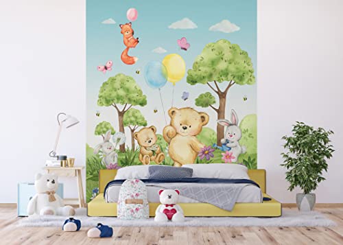 AG Design Vlies Fototapete Cute Bears | 225 x 270 cm | 3 Teile | AFTD3P 5166-006