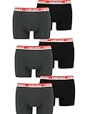 HEAD Herren Boxer Short Underwear (6er Pack) (L, Grey/Red)