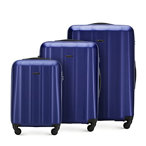WITTCHEN Koffer – Set of 3 | hartschalen, Material: polycarbonat | hochwertiger und Stabiler | Schwarz | Verschiedene Größen