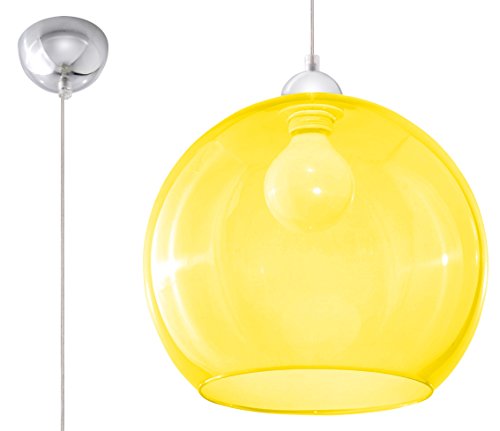 Sollux Lighting BALL Pendelleuchte, Glas, Gelb, Chrome