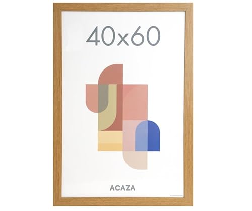ACAZA Bilderrahmen 40 x 60 cm, MDF Holz für Fotowand, großer Fotorahmen für Poster oder Bilder als Bilderwand Deko, Warme Eiche