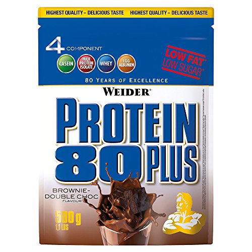 Weider Protein 80 plus 4 x 500g Beutel 4er Pack Brownie Double Choc