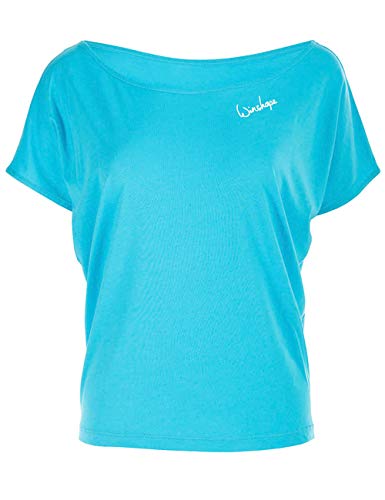 Winshape Damen Ultra leichtes Modal-Kurzarmshirt MCT002, Dance Style,Fitness Freizeit Sport Yoga Workout, Sky-Blue, S