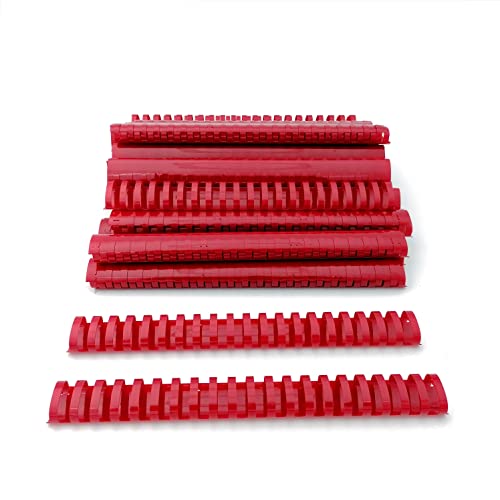 Rücken aus Kunststoff, Spiralbindung, 21 Ringe, Durchmesser 32 mm, Format A4, Fassungsvermögen 241-280 Blatt, Farbe Rot, 50 Stück