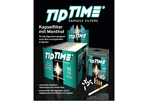 LK Trend & Style TipTime Zigarettenfilter mit Menthol Geschmack Mentholkapsel zum Aufstecken (10 Päckchen mit je 60 Filter + Zubehör)