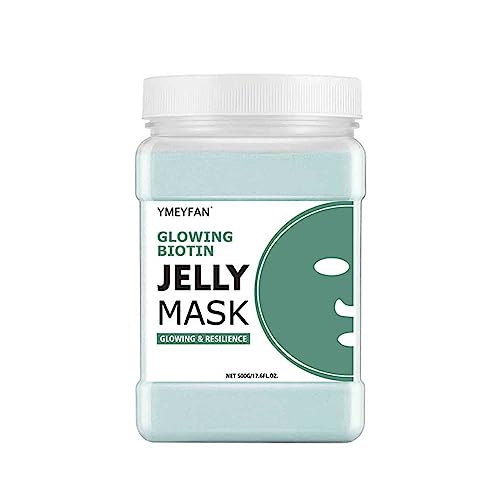 Jelly Mask Powder, Natürliche Feuchtigkeitsspendend Gelee-Gesichtsmaske, Aufhellung Tonmaske, Peel-Off-Gelmaske, Tiefenreinigung Gelee-Maskenpulver (Biotin)