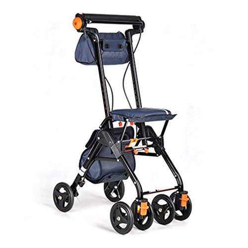 Rollator s Rollator 4 Wheels Portable Foldable, Drive Walking Aids with Seat, Medical Rollator Double Brake System