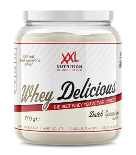 XXL Nutrition - Whey Delicious Protein Pulver - Leckerste Shake - Eiweiss Pulver, Whey Protein Isolat & Konzentrat - Hohe Qualität - 78,5% Proteingehalt - Spekulatius - 1000 Gramm