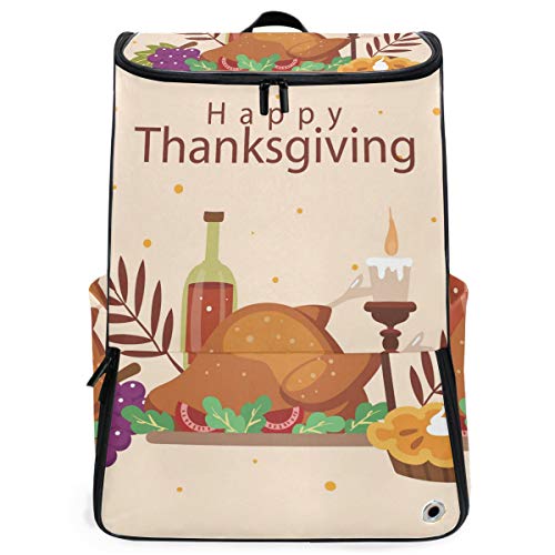 FANTAZIO Reiserucksack Happy Thanksgiving Feast Durable College Schule Computer Bookbag für Outdoor Camping passend bis Notebook