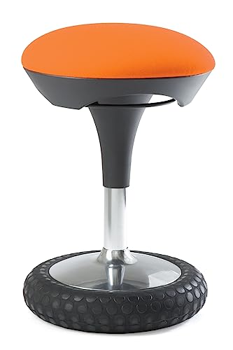 Topstar SI69G04 Sitness 20, ergonomischer Sitzhocker, Arbeitshocker, Bürohocker mit Schwingeffekt, Sitzhöhenverstellung, Bezug orange
