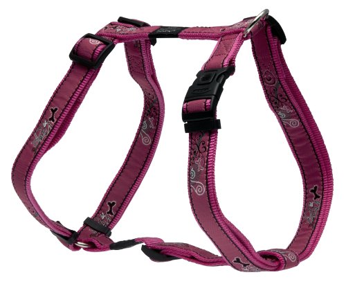 Rogz Hundegeschirr mit Hundegeschirr, verstellbar, Größe XL, 2,5 cm, Pink