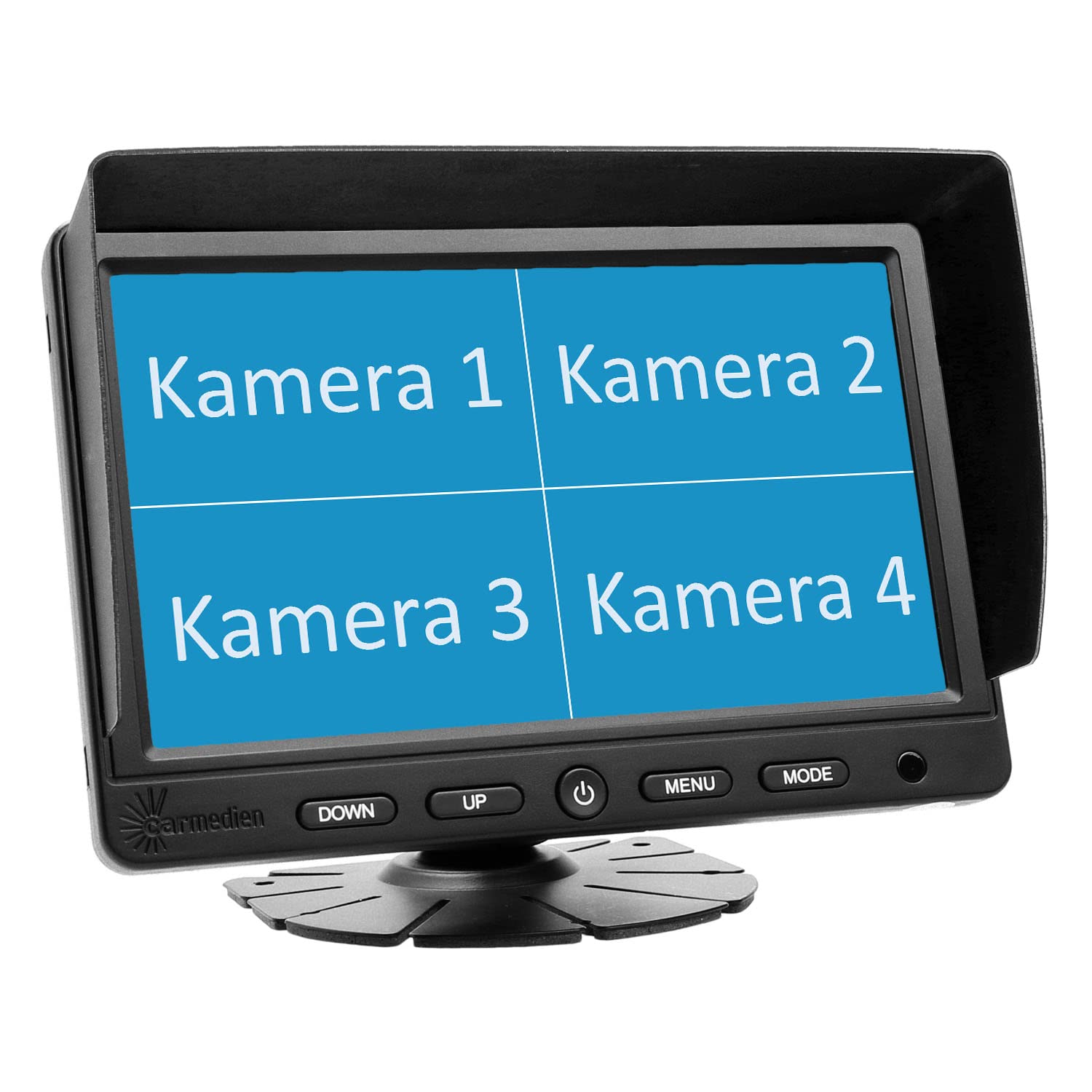 Carmedien 7" Quad Monitor CM-NMR7Q4 für Rückfahrkameras Split Screen Bildschirm 4 V In TFT Display 12V 24V