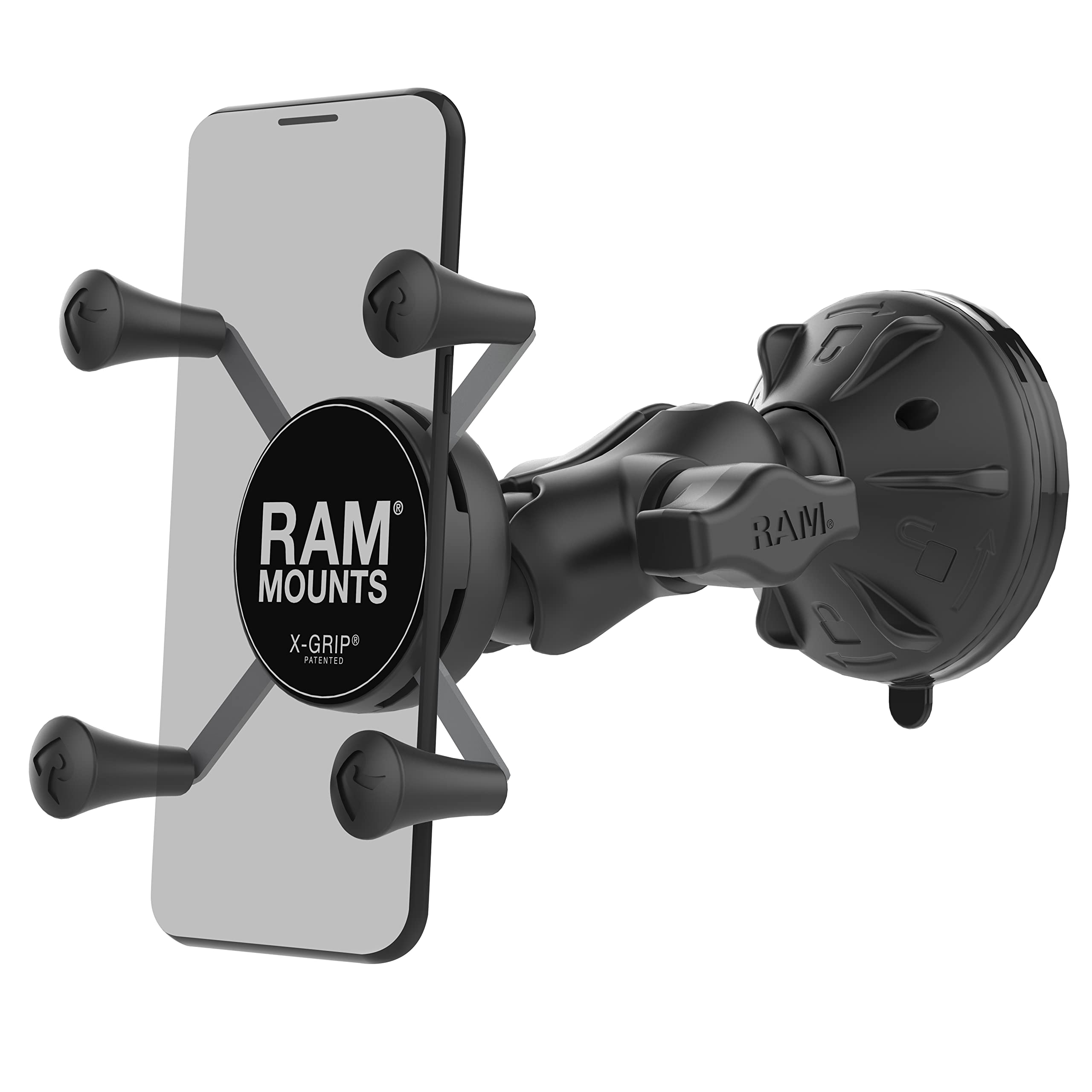 RAM Mounts UNPD RAM MNT W Short ARM Suction RAM X-Grip, RAP-B-166-2-A-UN7U (Suction RAM X-Grip)