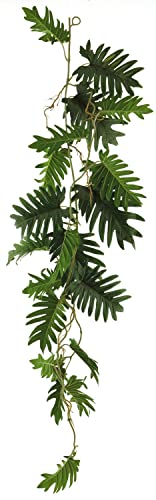 artplants.de Kunstgirlande Philodendron Selloum ZIYANG, 105 cm - Deko Girlande Fensterblatt