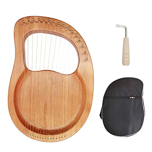 Bouncevi Lyre Harp, 16 Saiten Mahagoni Holz Lye Harfe Mit Pick Up Stimmhammer Tragetasche Instrument Benutzerhandbuch Für Anfänger