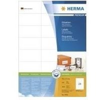 HERMA Premium - Permanent selbstklebende, matte laminierte Papieretiketten - weiß - 70 x 37 mm - 2400 Etikett(en) (100 Bogen x 24) (4464)