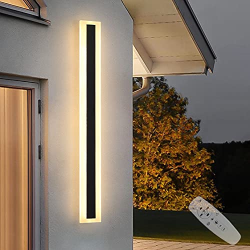 HMAKGG LED Wandleuchte Aussen Dimmbar IP65 Wasserdicht Wandlampe mit Fernbedienung Außenwandleuchte für Garten Villa terrasse Schlafzimmer,82w/150cm