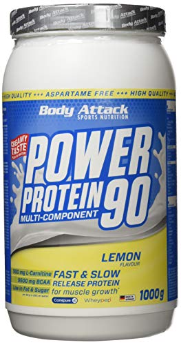 Body Attack Power Protein 90 - Low Fat - 85% Eiweiß - 500mg L-Carnitine (Lemon Curd Cream, 1 kg)