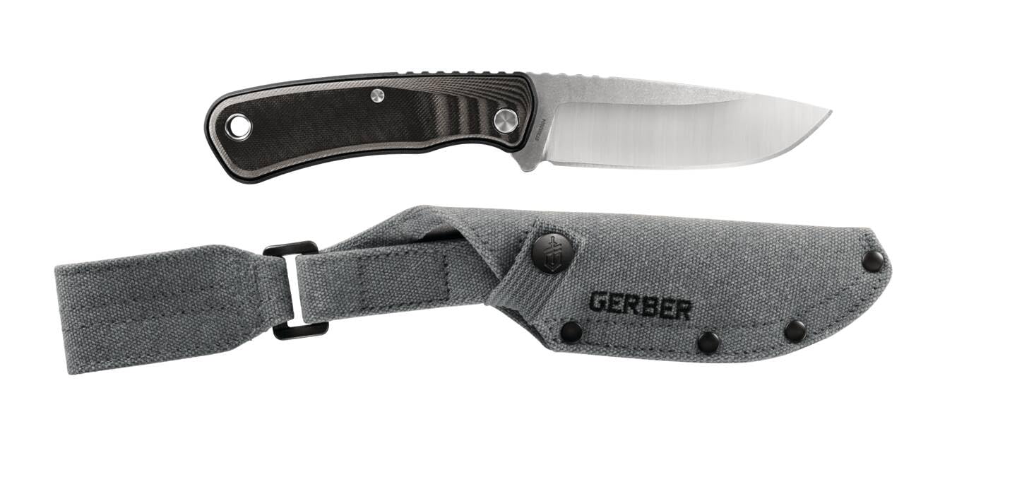 Gerber Survival-Messer mit Holster, Downwind Fixed DP, Klingenlänge: 10,8 cm, G10/7Cr17MoV, Schwarz, 30-001817
