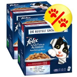 Felix So gut wie es aussieht Fleisch Mix Doppelpack 2 x 24 Stck. Katzenfutter von PURINA