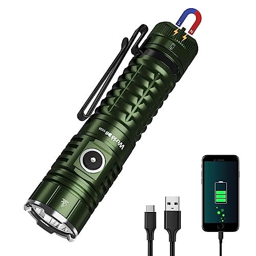 Wurkkos TS22 XHP70.2 LED Taschenlampe Extrem Hell, 4500 Lumen USB C Aufladbar Taschenlampe mit Magnet Multifunktions Arbeitsleuchte, IPX8 Wasserdichte Mini Taschenlampen für Camping, Outdoor, Notfälle