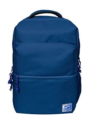 Oxford B-Ready Unisex-Schulrucksack, 18 l, 42 m, gepolsterte Laptoptasche, recyceltes Polyester, Marineblau, marineblau, 42x30x15cm, Casual