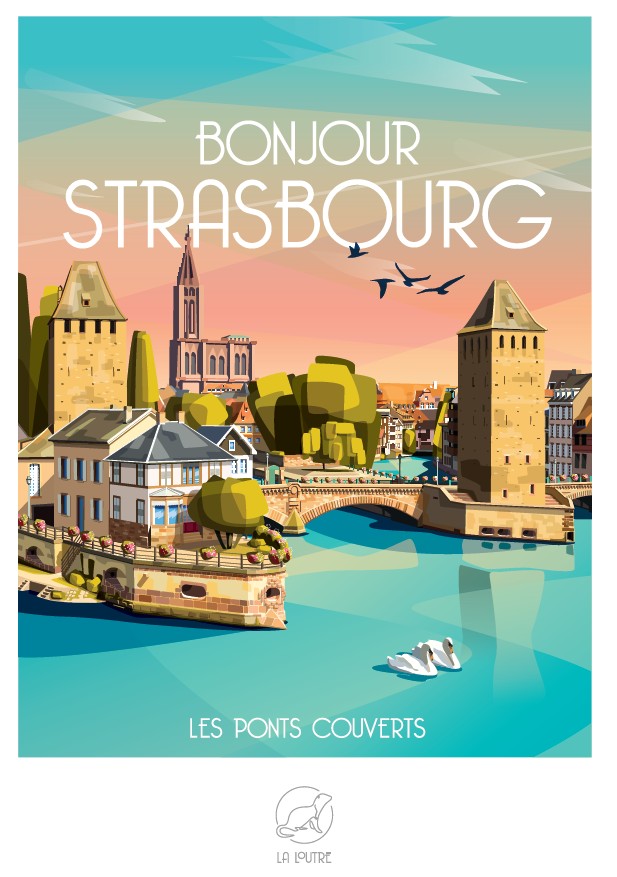 La Loutre Bonjour STRASBOURG - Les Ponts Couverts 1000 Teile Puzzle Puzzle-La-Loutre-6129