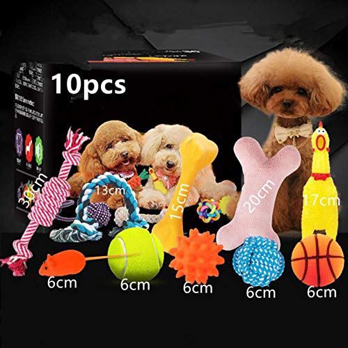 THREESS Puppy Dog Pet Kauspielzeug Geschenkset Pet Rope Toys Langlebige Baumwolle Saubere Zähne für kleine bis mittlere Hunde Spielzeug Katzen Heimtierbedarf, 10 STÜCKE, S