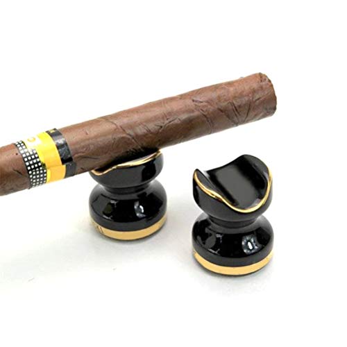 Yeglg 2 Stück Keramik-Zigarrenhalter, Taschen-Aschenbecher, Rock-Tabak-Ständer, tragbare Keramik-Zigarrenhalter-Ständer, Raucherablage, Reise-Zigaretten-Aschenbecher