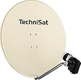 TechniSat SATMAN 850 PLUS - Satellitenschüssel mit LNB (85 cm Sat Anlage mit Masthalterung und 40mm Universal-Quattro-LNB, Multischalter wird benötigt) beige