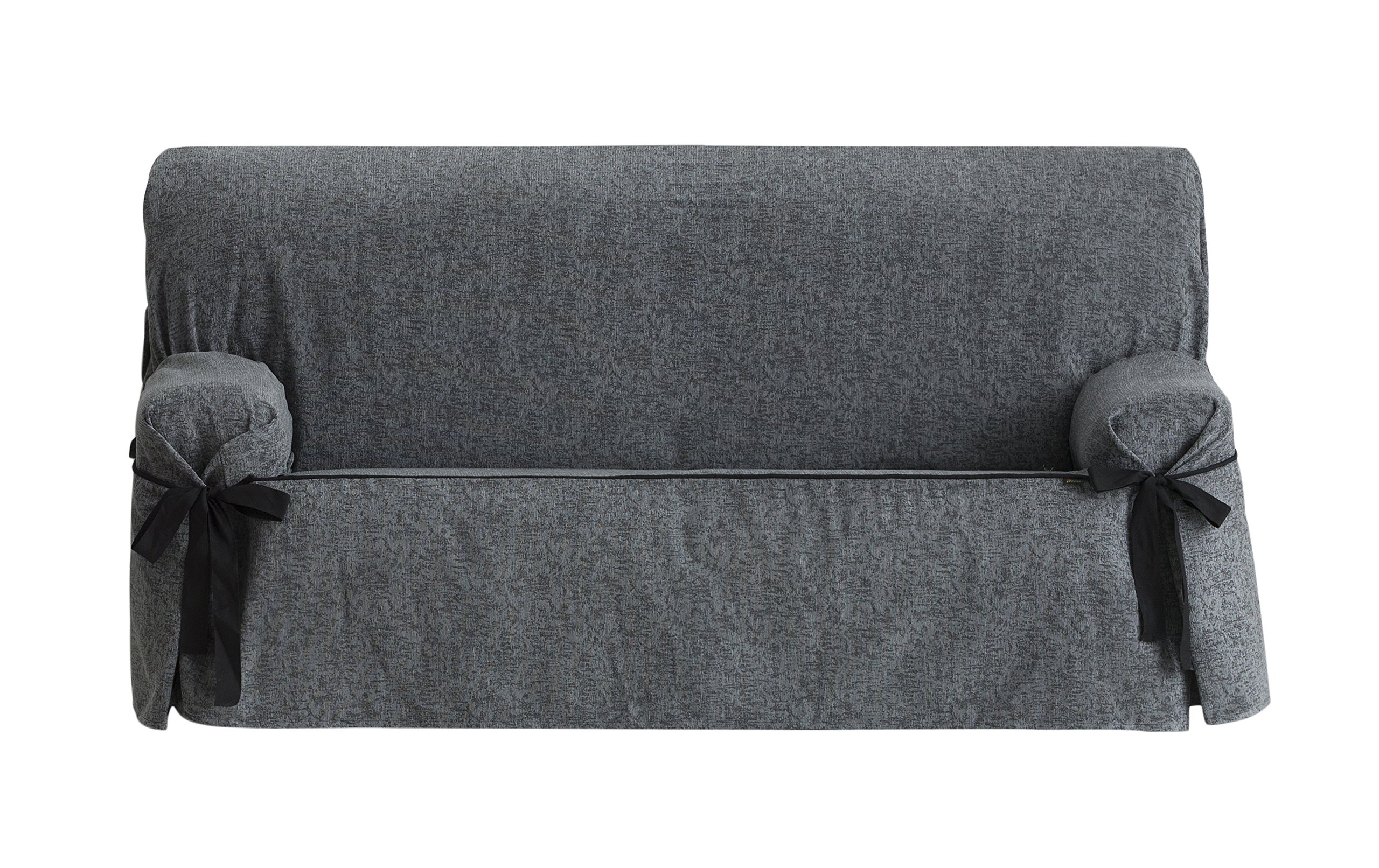 Eysa Dream nicht elastisch mit krawatten sofa überwurf 2 sitzer, Chenille, Grau (06-grau),70 x 110 x 180 cm, 1 Einheit