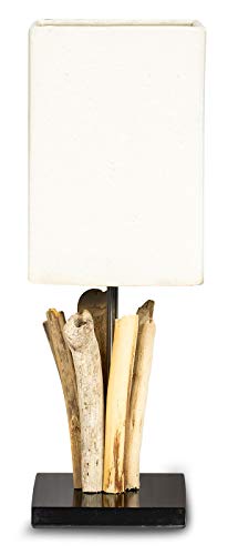 Tischlampe Höhe 41cm Tischleuchte Treibholz Teakholz Holz Lampe Leuchte Naturholz Unikat Tischdeko Holzdeko Treibholzlampe