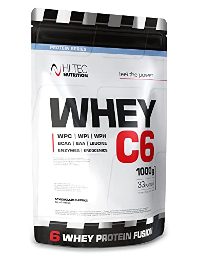 Hi Tec Nutrition- Whey C6 1000g - Hydrolisat - Isolat - Konzentrat - Whey Protein - BCAA - Geschmack - Schoko/Kokos