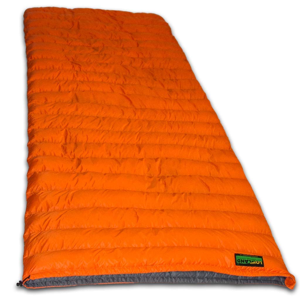 LOWLAND OUTDOOR Unisex-Adult Super compact blanket-590g-210 cm +8°C, orange, 210 x 80 x 80 cm