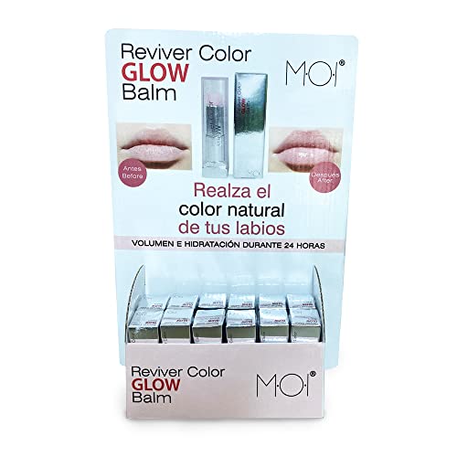 Schreibtischständer mit 12 Lippenbalsam Reviver Farbe GLOW Balm