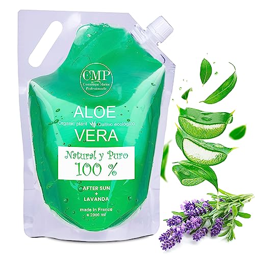 After Sun Gel Aloe Vera und Lavendel 2000ml Erfrischend, Reparierend für Gesicht und Körper, nach der Sonne, Beruhigender Balsam Skin Repair Lotion