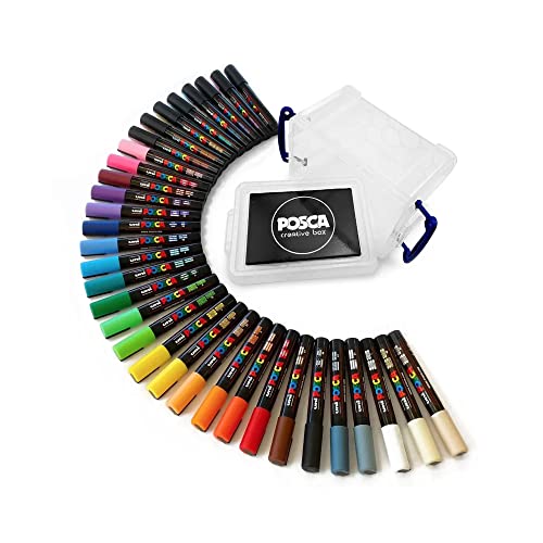 Posca Paint Marker Pens PC-5M Full Range 33 Pen Set