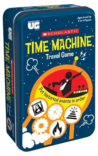 Scholastic Time Machine Reisekartenspiel in Blechdose, padagogische historische Ereignisse, ab 8 Jahren