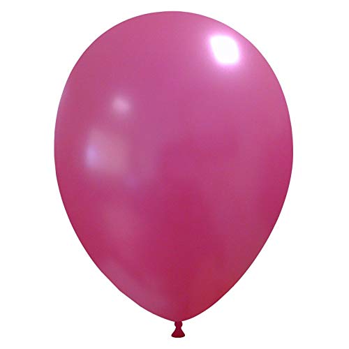 Event Kauf 25-1000 STK. Luftballons Metallic / Standard, Ø ca. 27 cm, Helium (500 Stück, Metallic Nr.57: Fuchsia)