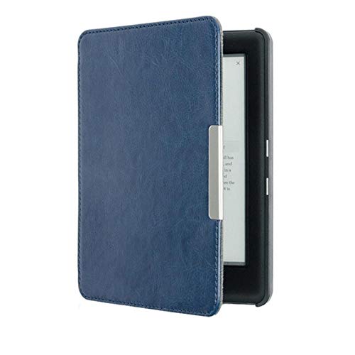 DLRSET Hülle kompatibel mit E-Reader, PU-Schlag-Fall for Kobo Glo-Leder-Abdeckung EBook Reader N613-Schutzhülle mit Magnet-Verschluss, Leichter Machen (Color : Blue)