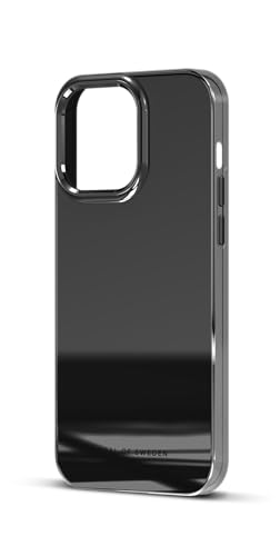 IDEAL OF SWEDEN Durchsichtige Handyhülle mit erhöhten Kanten und Nicht vergilbenden Materialien, fallgetesteter Schutz mit Spiegel Finish, kompatibel mit iPhone 15 Pro Max (Black Mirror)