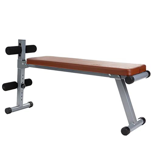 ScSPORTS Bauchtrainer klappbar, Trainingsbank verstellbar, Sit-Up Bank mit Beinfixierung, rot