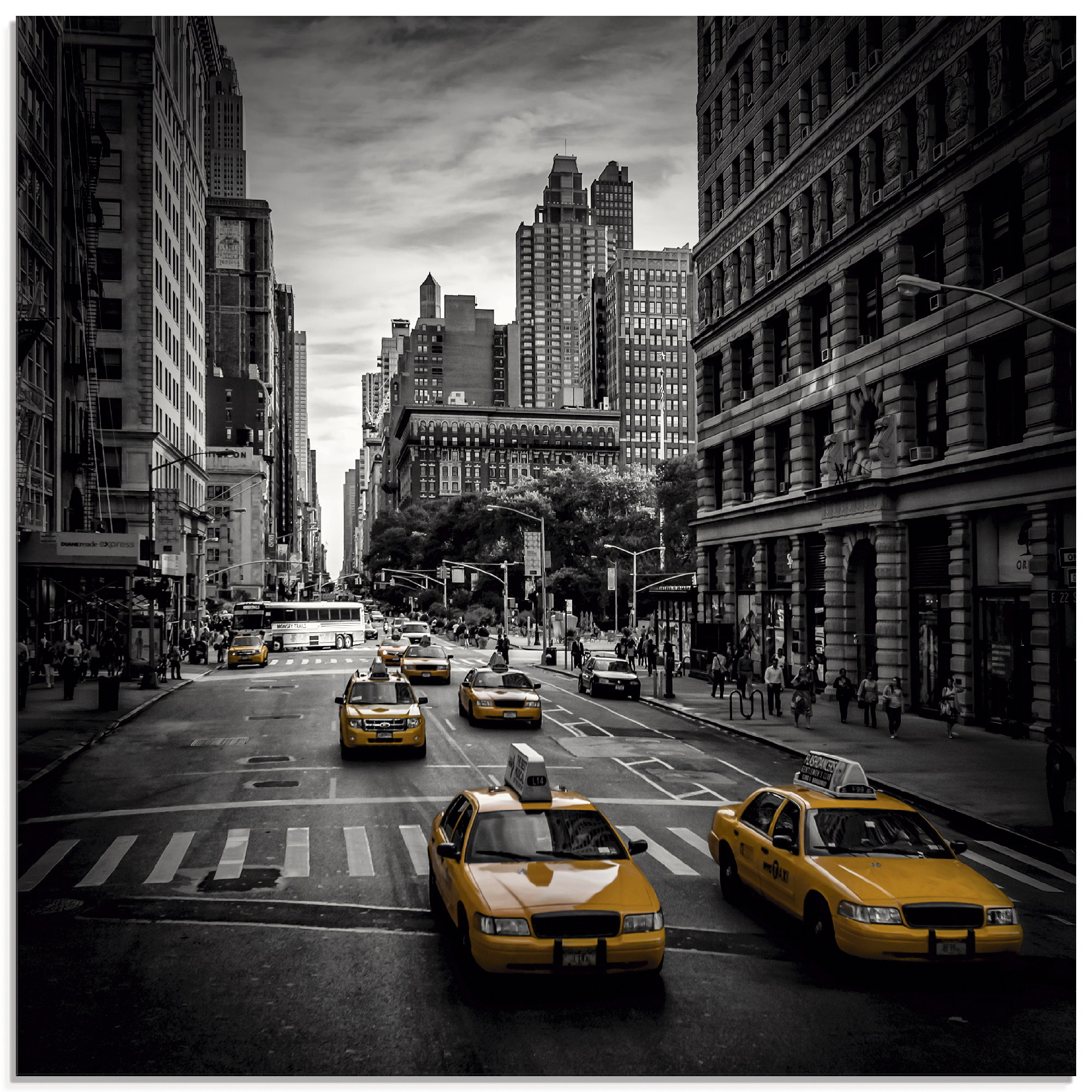 Artland Glasbild "New York City Verkehr 5th Avenue", Amerika, (1 St.)